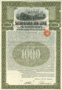 Seaboard Air Line Railway - $1,000 Bond (Uncanceled)